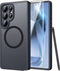 FNTCASE for Samsung Galaxy S24 Ultra Case, Compatible with Magsafe Black | Screen Protector, Full Camera Protection, Translucent Matte, 14FT Military Grade Drop Proof, Protective Phone Cover by FNTCASE