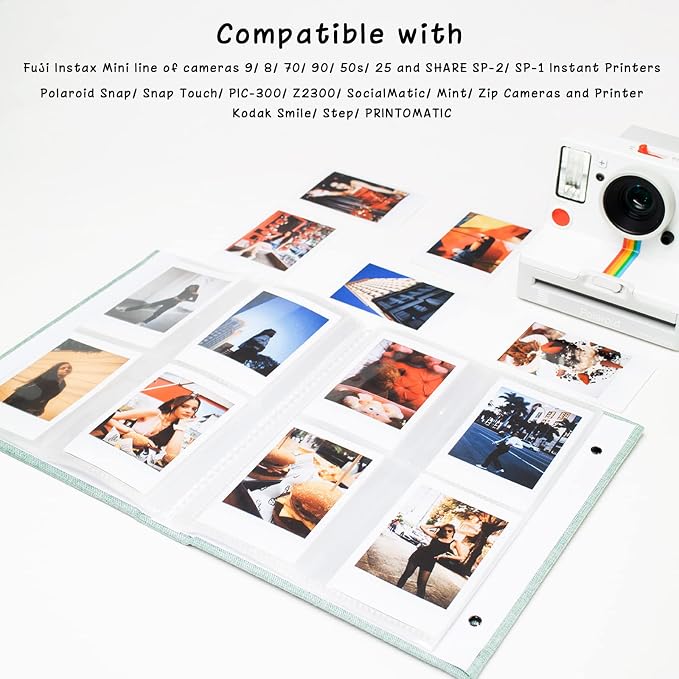 Mini Photo Album (2-Pack) for 2x3" Instax Mini & Polaroid Photos – Each Linen Album Holds 208 Photos - Image 5