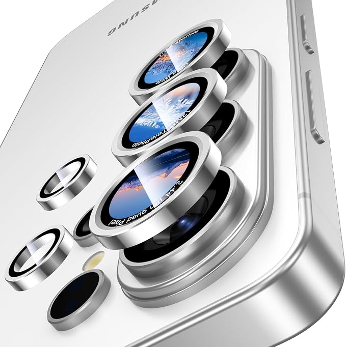 Uyiton for Samsung Galaxy S26 Ultra Camera Lens Protector, Unique Design | Case-Friendly, Ultra-Thin, Military-Grade Sapphire Glass with Aluminum Metal Rear Camera Screen Cover, White - Image 7