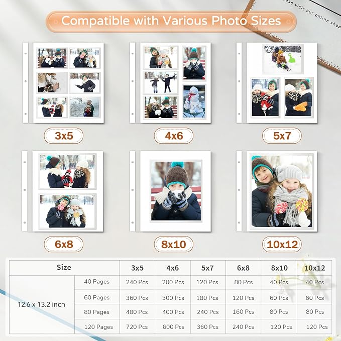 Popotop Large Photo Album Self Adhesive 4x6 5x7 8x10 Scrapbook Album DIY Picture Book,Gifts for Mom,Family Baby and Wedding,with Metal Pen and Plastic Board - Image 8