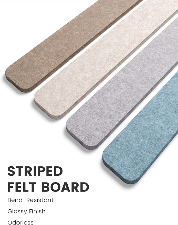 Fluxynara 13" x 2" Felt Wall Panels, Coastal | 8-Pack Includes 50 Push Pins and Adhesive Tabs for Photos, Notes and Decor in Bedroom Doors, Home Office or Studios - Image 3