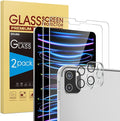 SPARIN Screen Protector for iPad Pro 12.9 [2022/2021/2020-6th/5th/4th] | 2pcs Camera Lens Protector+ 2pcs Tempered Glass for iPad Pro 12.9 inch, Support Apple Pencil & Case Friendly by SPARIN