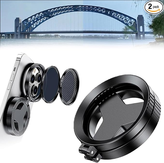 2-in-1 Magnetic CPL & Star Filter Lens, 52mm Phone Camera Lens Filter Kit, Anti-Glare Polarizing Mount Adapter Compatible for iPhone (1PC) by Unknown