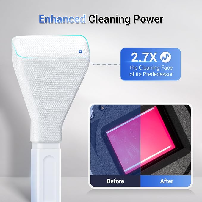 Upgraded Camera Sensor Cleanning Kit Cleaner Set with Bright Built in Light Cleaning Handle & 10PCS 16MM APS-C Sensor Cleaning Swabs & Sensor Cleaning Solution for APS-C Frame CCD and CMOS Sensors - Image 5