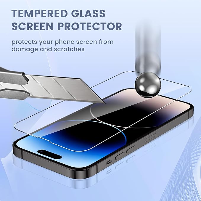 Maxdara for iPhone 14 Pro Max Screen Protector | 2 Pack iPhone 14 Pro Max Back Screen Protector with 2 Pack Camera Lens Protector and Front Screen Protector - Image 6