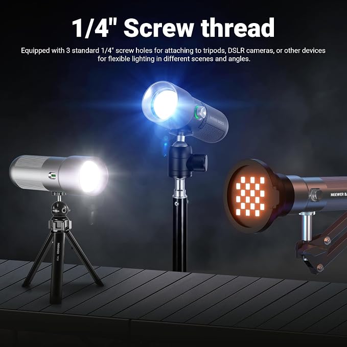 NEEWER Basics RGB Photography Flashlight,4 Colors/20 GOBO Filters/CRI95+/7500mAh,10W 6300K Portable LED Video Spotlight Patterned Ambient Aluminum Sunset Light for Recording Studio Lighting, USB, FL10 - Image 6
