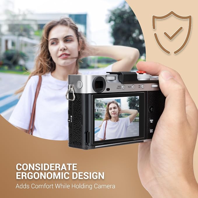 X-E5 Thumb Grip w Shutter Button & Full-Coverage for Fujifilm XE5 - Black | Aluminum Alloy X-E5 XE5 Camera Thumb Grip with Hot Shoe Cover Protector Thumb Rest Support Holder Not Affect The Use of Dial - Image 3