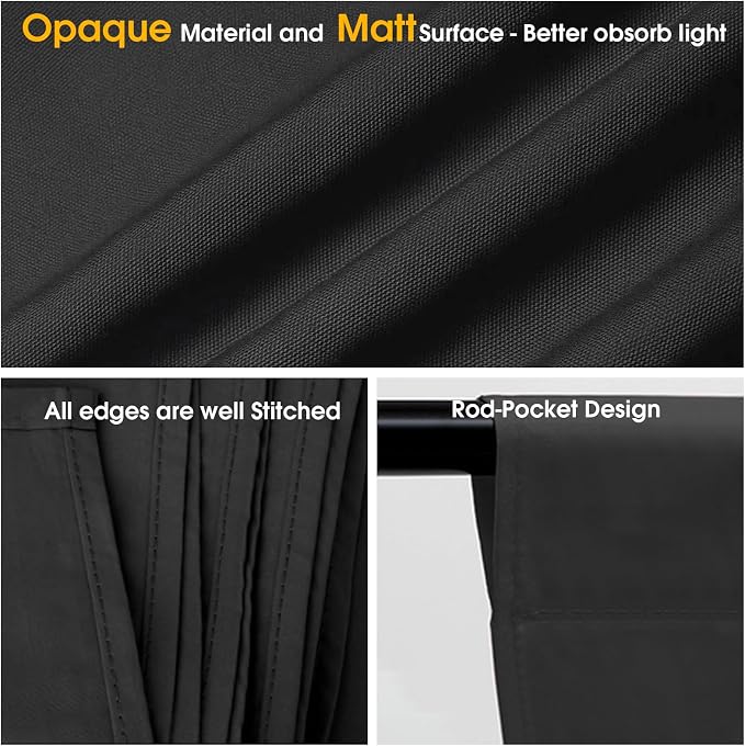 CPLIRIS 10x20ft Black Backdrop for Photography, Dual-Size Dual-Pocket Design Photo Booth Background for Portrait Photoshoot, Party and Video with Both Options of 10 feet and 20 feet in Width - Image 4