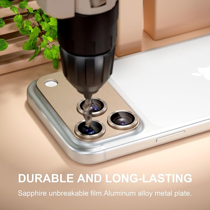 for iPhone 17 Pro Max Camera Lens Protector, Gray | [Military Grade Shatterproof] [Strong Adsorption] [Case Friendly] Matte Metal Tempered Glass Camera Screen Cover Accessories - Image 4