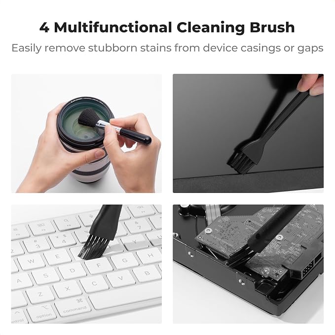 K&F CONCEPT 8-in-1 Screen Cleaning Kit, for Car, Computer, Laptop | with 250ml Cleaning Liquid, 30cm Pearl Towel, 2 Long Vacuum Cleaning Cloths, 4 Cleaning Brushes for TVs Tablets Phone Laptops - Image 6