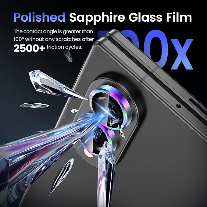 Tensea Camera Lens Protector Compatible for Samsung Galaxy Z Fold 8 | 9H Tempered Glass Camera Cover Screen Protector Metal Individual Ring 【Case Friendly】【Installation Tray】【Military Protection】 - Image 6
