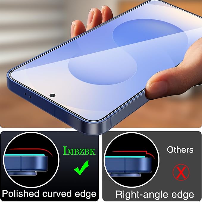 IMBZBK Screen Protector for Samsung Galaxy S25, Tempered Glass, 3+3 Pack | 9H+ Hardness, Military Grade Shatterproof, Case Friendly, Bubble Free Auto-Dust Removal, with 3 Camera Lens Protectors - Image 7