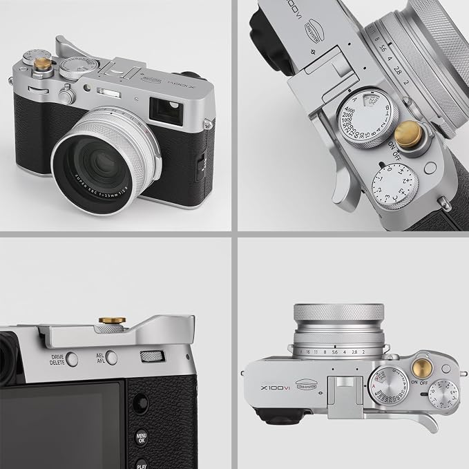Haoge THB-XVS Metal Thumb Grip Up Rest Hand Grip for Fujifilm X100VI Fujinon X100V Camera Accessories Silver Hot Shoe Thumb Up - Image 6