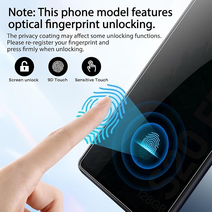 3+3 for Samsung Galaxy S23 FE 5G Privacy Screen Protector Camera Protector | 9H Tempered Glass Cell Phone Protector Camera Lens Protector - Image 3