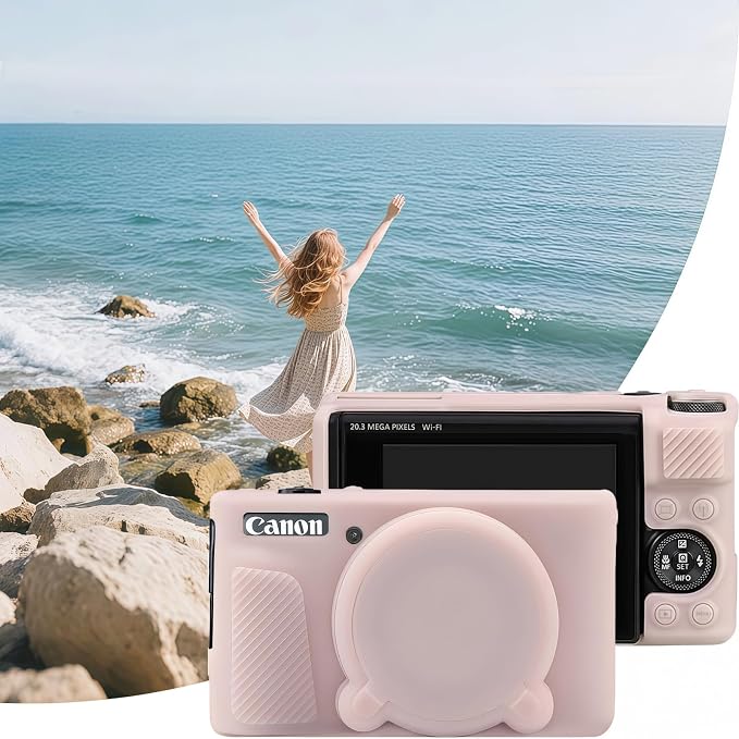 Camera Case for Canon PowerShot SX740/ SX730 Digital Camera, SX740 HS Case | Soft Silicone Protective Case Removable Lens Cover, Comes with 2 Screen Protectors and 1 Wrist Strap. (Jelly Pink) - Image 6