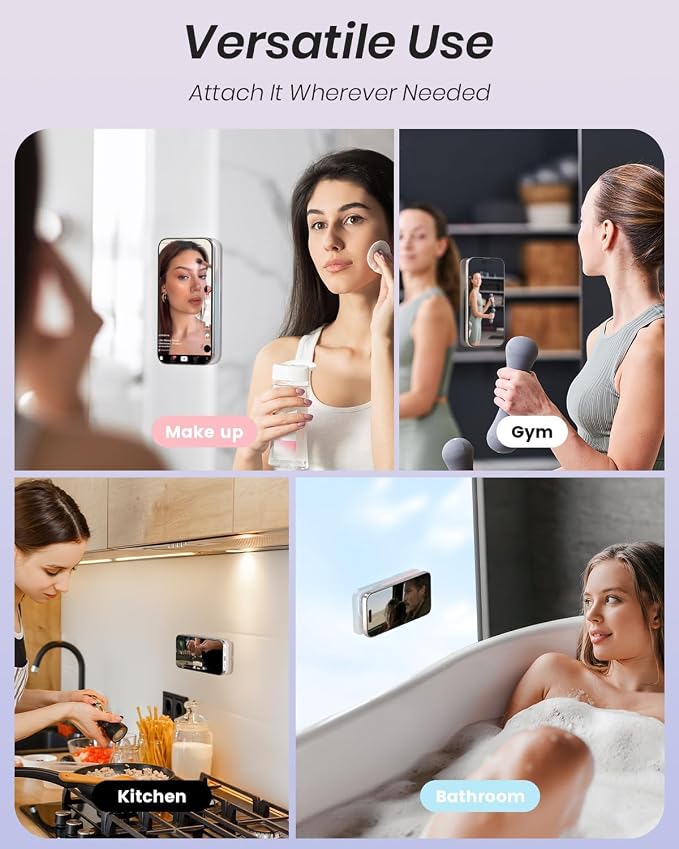 2Pack Magnetic Suction Phone Mount for MagSafe, Light Pink & Light Blue | Sticky Phone Grip Holder for iPhone, Removable Hands-Free Selfie/Video for TikTok Influencers, Women Girl Gift - Image 6