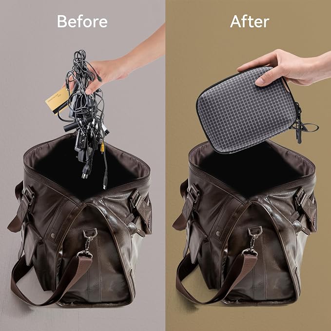 SIMTOP Electronics Organizer Cord Organizer Travel, Small Tech Bag for Cords, Chargers, Power Bank, Earbuds – Portable Cable Pouch for Office, Business Trip, Commute – Water & Scratch-Resistant - Image 3
