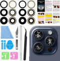 2 PCS for ASDAWN Back Rear Camera Lens Glass Replacement for iPhone 15 Pro 6.1 Inches with Pre-Installed Adhesive, ASDAWN Back Camera Lens Glass kit with Installation Manual + Repair Tool Set by ASDAWN