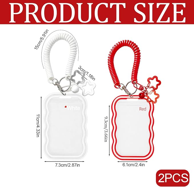 2 Pack Cute Photocard Holder Keychain,Kpop Photo Card Holder | Creative Photo Protector Keychain Accessories for Bus Card, Daily Display & Travel Decorations Gifts - Image 2