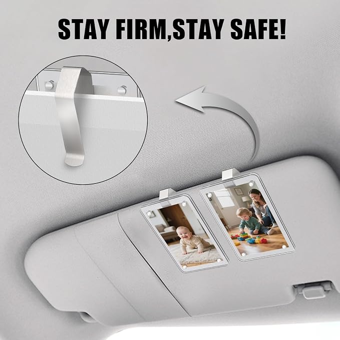 2Pcs Car Picture Holder, Acrylic Magnetic Car Photo Holder for Sun Visor, Personalized Car Accessories for Family or Personal Photos - Image 4