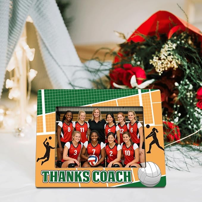 Thanks Coach Photo Frame, Volleyball Picture Frame, Sports Themed Decor Tabletop Display Frames for Players and Coaches, Gift to Volleyball Enthusiasts for 4x6 Inches Photos - Image 3