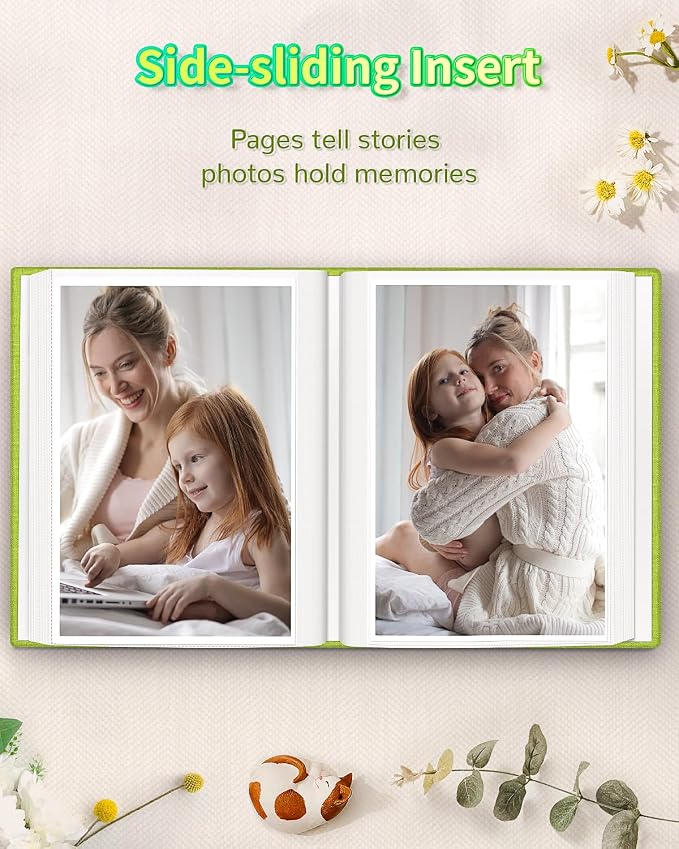 Artfeel Photo Album 4x6 with 100 Pockets,Slip-in Picture Albums,Linen Cover Memory Book with Front Window,White Page Vertical Photo Book for Wedding,Family,Anniversare,Baby,Vacation - Image 5