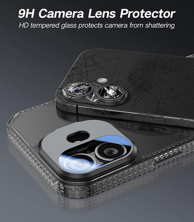 VOFATA [Upgraded] for iPhone 16 Case with Camera Cover Stand [Fit for MagSafe][9H Camera Lens Protector] Mil-Grade Protection Transparent Magnetic iPhone 16 Phone Case, Clear Black - Image 2