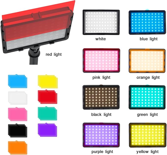 2 Pack Streaming Key Light with Desk Stand C-Clamp Stand Dimmable Video Panel Light for Video Recording Conference Webcam Laptop Zoom - Image 3