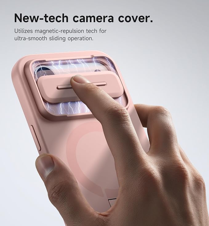 SURITCH for iPhone Air Case with Camera Control Cover, Camera Slide Cover and Adjustable Kickstand, Compatible with MagSafe, Shockproof Bumper Protective Cases for iPhone 17 Air 6.5 Inch, Pink - Image 4