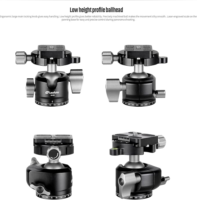 Leofoto MT-04 Tabletop Tripod, Aluminum Mini Tripod, 3 Leg Sections, Foldable Leg, Portable and Compact, 1/4" Accessories Thread, 3/8" Mounting Stud (MT-04+LH-30) - Image 9