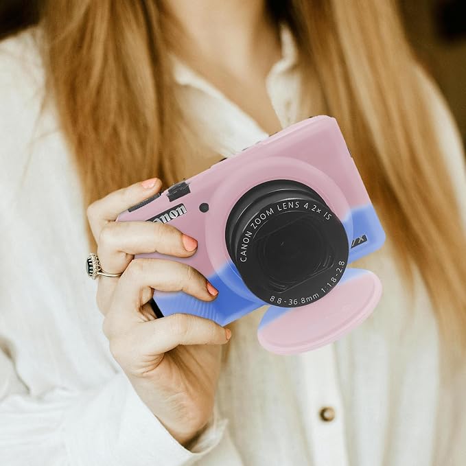 Easy Hood Camera Case Cover for Canon Powershot G7X Mark III (Pink Blue) | With Removable Lens Cover,Soft Silicone Protective Case,Anti-Scratch,Slim Fit,Enhanced Grip,Lightweight Camera Accessories - Image 7