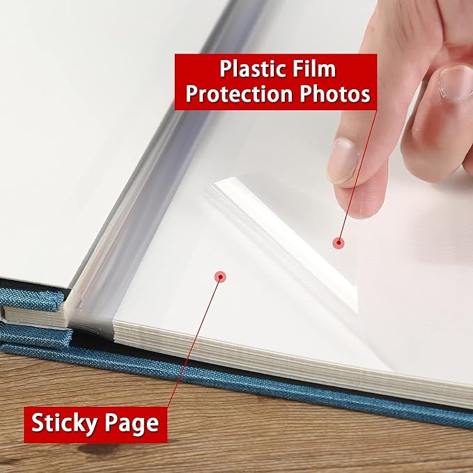 Vienrose Photo Album Self Adhesive Refill Pages 11x10.6 20 Pages | Self Adhesive Pages, 10 Sheets 20 Pages, Fits 11X10.6 Inch Photo Album, Clear Film - Image 6