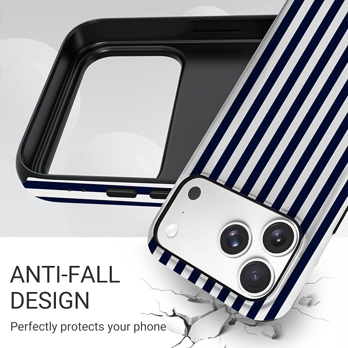 TPU Phone Case for iPhone 17 Pro, MagSafe Wireless Charging Compatible, Shockproof Slim Fit Protective Cover with Anti-Yellowing & Raised Camera Protection (Stripes 3, iPhone 17 Pro(6.3")) - Image 5