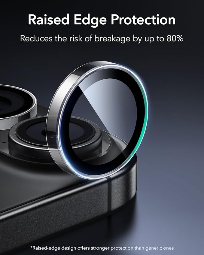 ESR for iPhone 17/16/16 Plus Camera Lens Protector, 1 Pack, Clear | Individual Camera Cover, 9H Tempered Glass, Original Camera Clarity, Scratch-Resistant, Case Friendly - Image 3
