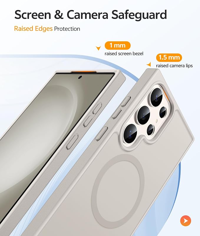 FNTCASE for Samsung Galaxy S23 Ultra Case, Compatible with Magsafe | Translucent Matte Magnetic Back, 14FT Military Grade Drop Protection, Shockproof Protective Phone Cover - Image 4