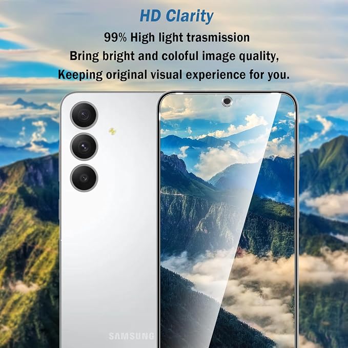 2 Pack Compatible with Samsung Galaxy S25 FE Screen Protector,with Alignment Frame,9H Tempered Glass Film,HD Clear Scratch Resistant,Bubble-Free for Samsung Galaxy S25 FE Screen Protector. - Image 8