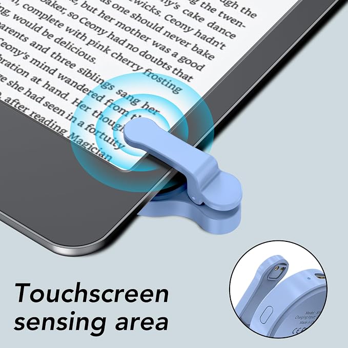 Remote Control Page Turner for Kindle Paperwhite Oasis Kobo eReaders,Kindle Clicker Page Turner Accessories for iPhone,iPad, Android Tablets Reading Novels,Video Record&Shutter Selfie (Blue) - Image 2