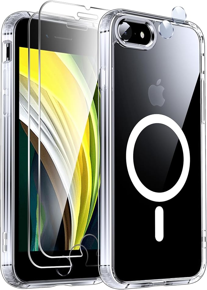 LeYi for iPhone SE-Case Clear: iPhone-8 Phone Cases with [Screen Protector X2+ Camera CoverX2] iPhone 7 SE3 3rd Generation SE2 2nd Gen for Magsafe Magnetic Funda para i iPhone8 iPhone7, Transparent - Image 7