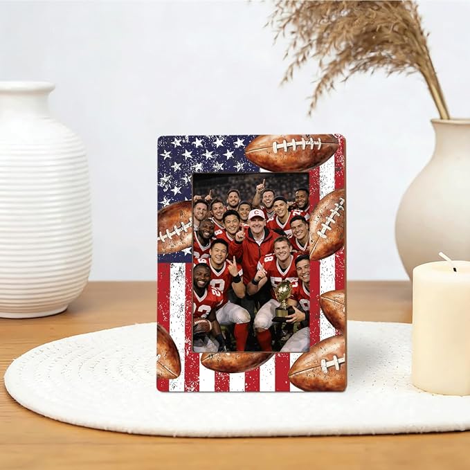 Football Picture Frame, Tabletop Display Frames for Football Players and Coaches, Sports Themed Photo Frame, Sports Decor for Home, Insert 4x6 Inches Photos - Image 5