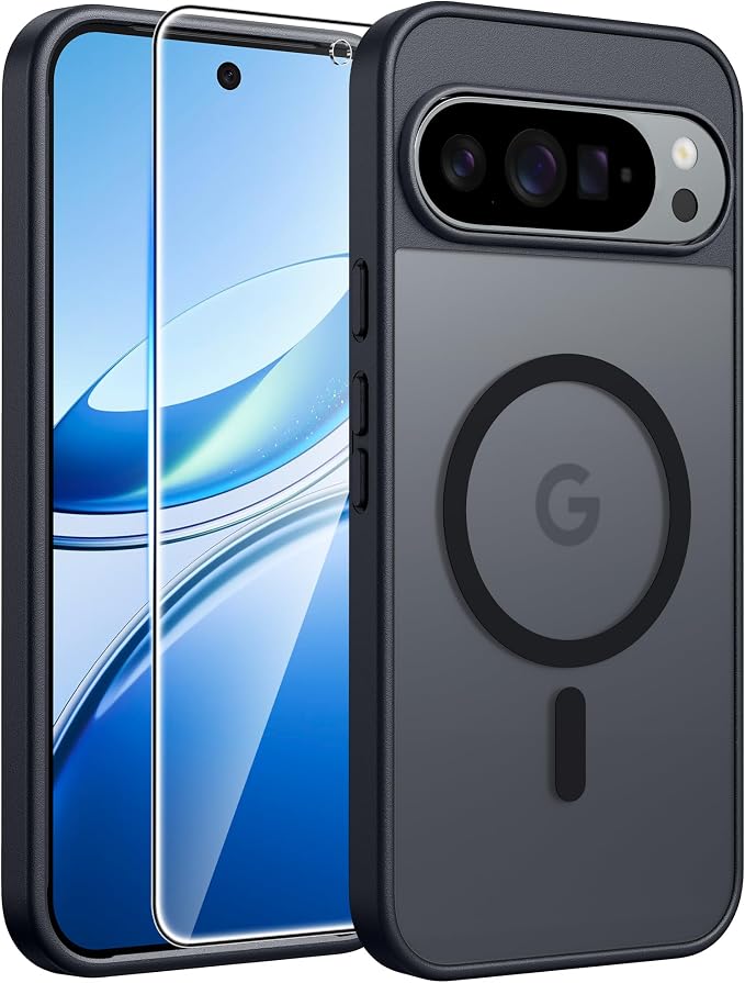 FNTCASE for Google Pixel 10 / Pixel 10 Pro Case, Compatible with Magsafe | Screen Protector, Translucent Matte, 14FT Military Grade Drop Protection, Shockproof Protective Phone Cover, Black by FNTCASE
