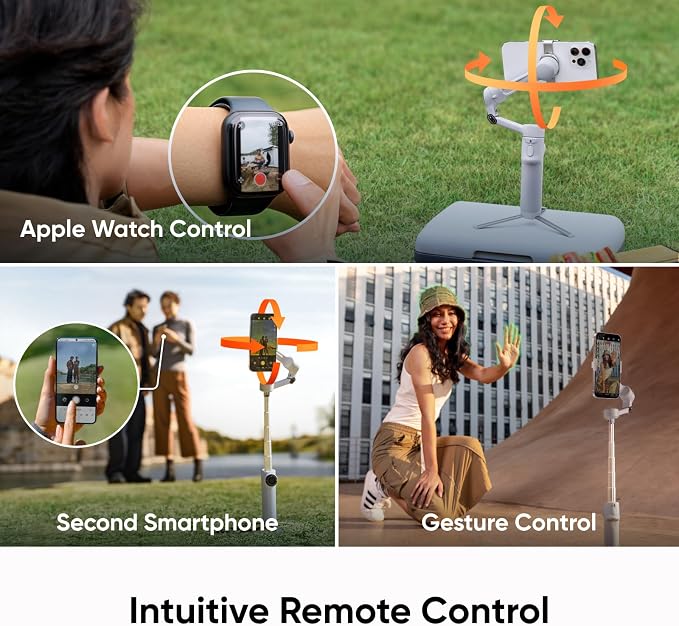 Insta360 Flow 2 Plus AI Tracker Bundle Grey - Foldable Phone Gimbal, AI Tracking with Any App, Multi-Person Tracking, Built-in Tripod/Selfie Stick, Remote Control, Smartphone Stabilizer, Travel - Image 9