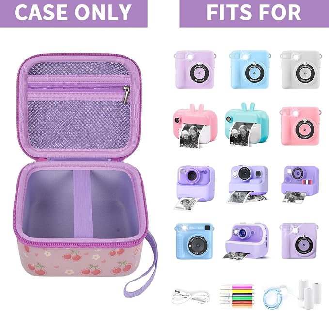 PAIYULE Kids Instant Print Camera Case for ESOXOFFORE for Dylanto | Hard Shell,Mesh Pocket,Wrist Strap,for Gofunly,for GREENKINDER,for DUDUDRAGON,for Zostuic,for Careenoah (Box Only)SkyBlue - Image 3