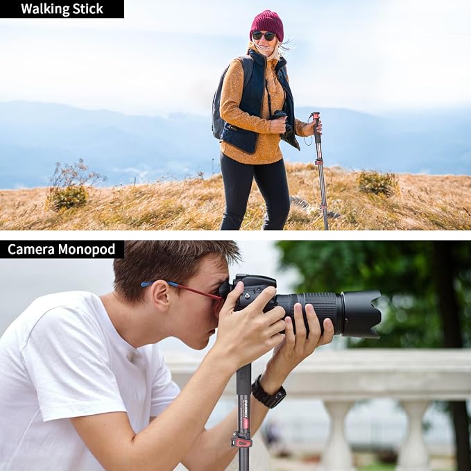 66.9in/170cm Camera Monopod INNOREL VM80A Aluminum Alloy Portable Compact Lightweight Travel Monopod with Fast Flip Lock for Canon Nikon Sony DSLR Camera Video Camcorder DV Photography Load 33lbs/15kg - Image 6