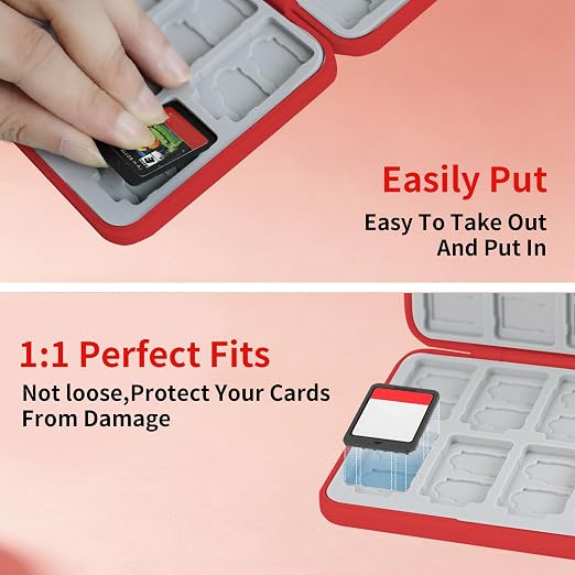 PERFECTSIGHT Switch Game Card Case for Nintendo Switch 2/ Lite / OLED, Switch 2 Game Holder Cartridge Case for Game Cards and 48 SD Cards, Cut Kawaii Portable Compact Storage Box, Spider Bat - Image 3
