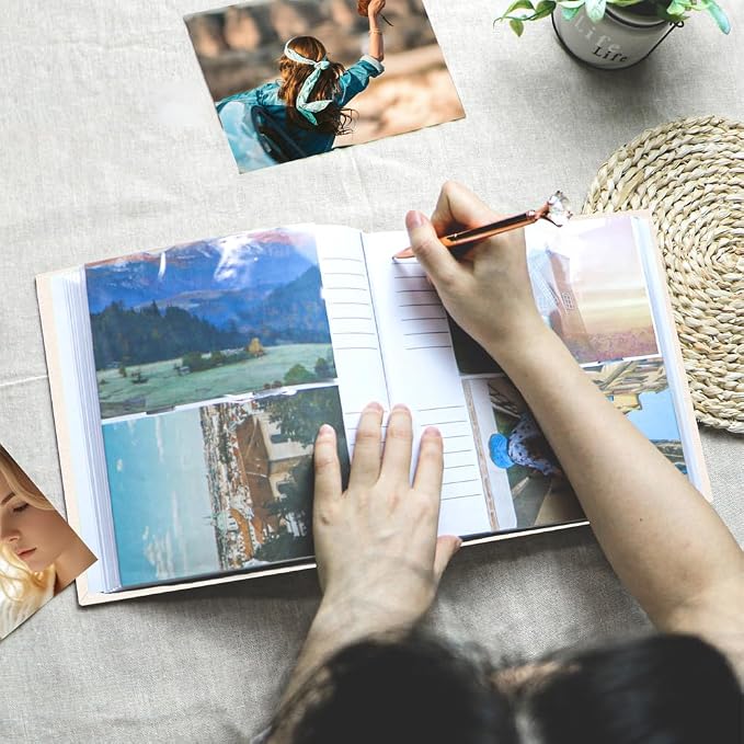 Holoary Photo Album 4x6 200 Photos, 200 Pockets 4”x6” Picture Album, Linen Fabric Cover Big Picture Book for Photos with Writing Area, 4x6 Photo Albums for Family Weddings Travel Memories(Beige) - Image 8