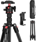 NEEWER Basics Travel Tripod for Camera, 72" Compact Lightweight Portable DSLR Stand, Ball Head, Arca Type QR Plate, Cell Phone Holder Compatible with iPhone Video Recording, Max Load 13.2 lbs, TP14 by Neewer