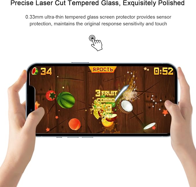 SIBEITU Screen Protector for iPhone 14 Pro Max 6.7 Inch Tempered Glass | 3 Pack Screen + 3 Pack Camera Lens Protector, HD Clear 9H Hardness, Scratch Resistant, Sensor Protection, Case Friendly - Image 7