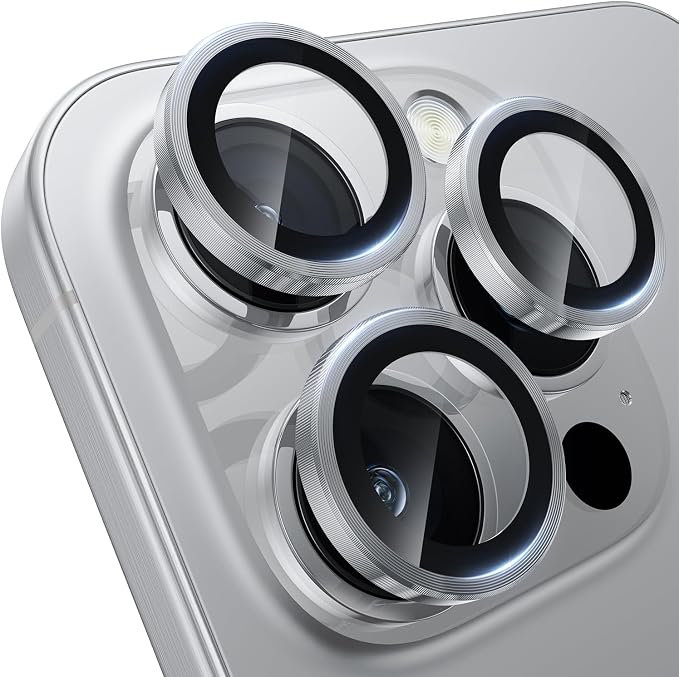 WSKEN for iPhone 16 Pro/iPhone 16 Pro Max Camera Lens Protector | Original Shooting Mode, Individual Metal Cover Film, Shatterproof HD Tempered Glass Camera Screen Protector, Silver by SmartProtectionGreenerFuture