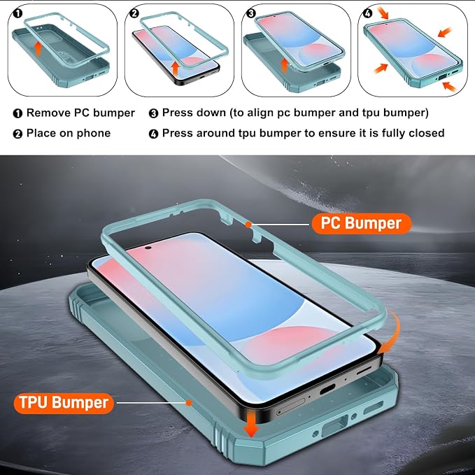 Gritup for Samsung A56 5G Case: Samsung-Galaxy-A56-Case with Screen Protector*2 | Magnetic Stand & Slide Camera Cover, Shock Proof Military-Grade para Galaxy-A 56 Cover, Green - Image 3
