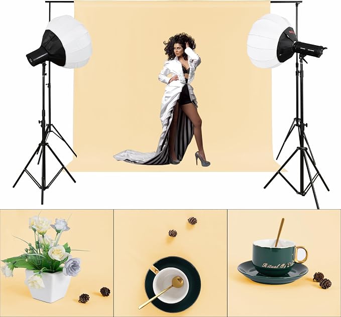 Joccun 6X9FT Champagne Backdrop Background for Photography,Polyester Backdrop Curtain Background Screen for Photography,Photoshoot,Video Recording,Studio(6X9ft,Champagne) - Image 4